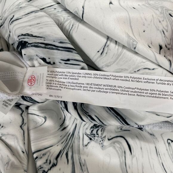 MARIKA Womens White Black Marbled Stone High-Rise Leggings NEW Large L - Picture 10 of 10